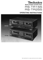 Technics - RSTR-255 - Owners manual 